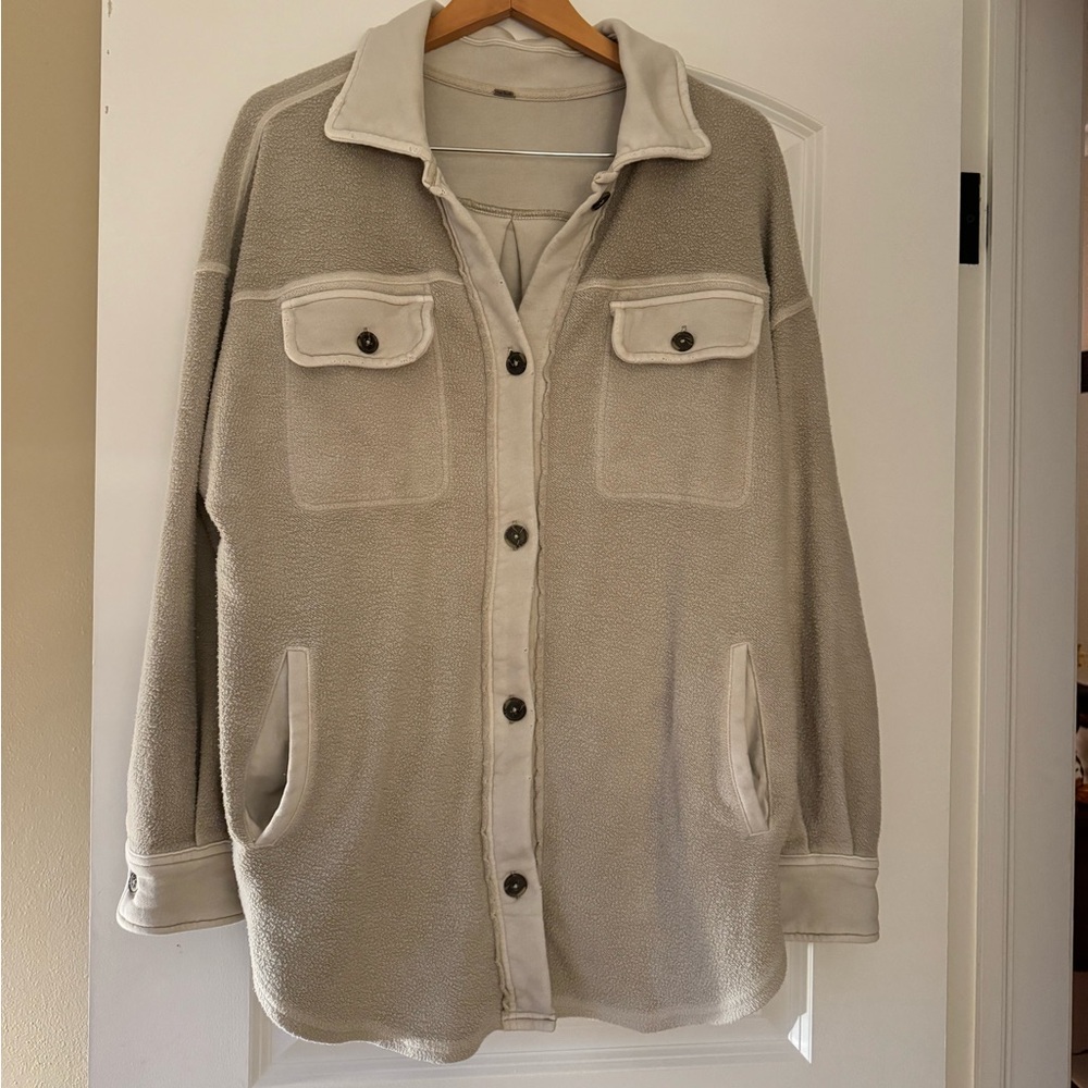 Free People Shacket- Stone Color